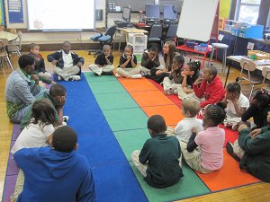 students in circle