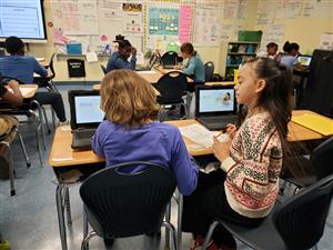 Students working on writing