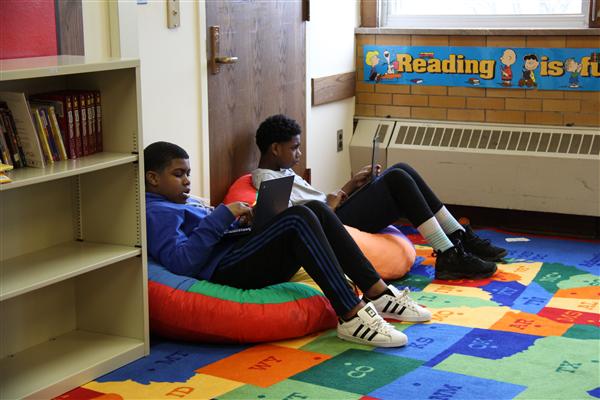 School 7 Students new reading corner. 