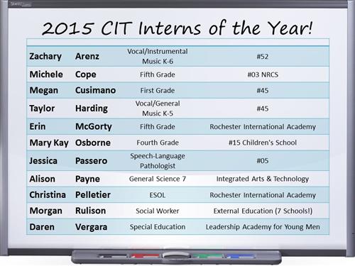 2015 Interns of the Year 