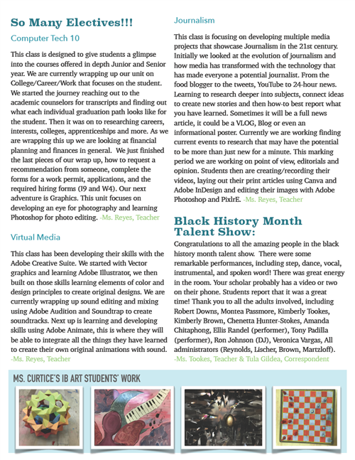 Black History Month and More Electives