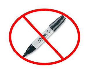 no sharpie