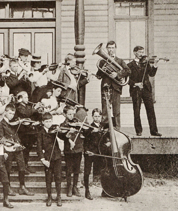 A public school orchestra circa 1900 