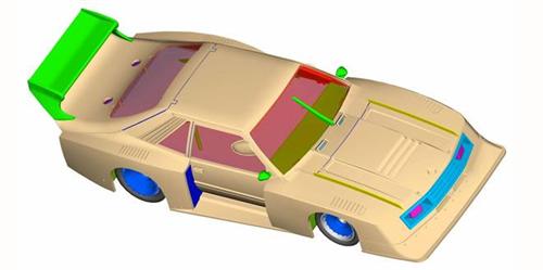 1/32 Scale Mustang GTP drawn with Inventor software  