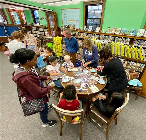 Working hard at the library!